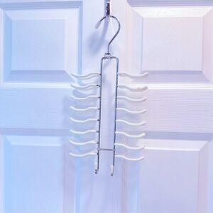 White Multi-Tier Hanger for Home Organization- Ties, Scarves, or Jewelry